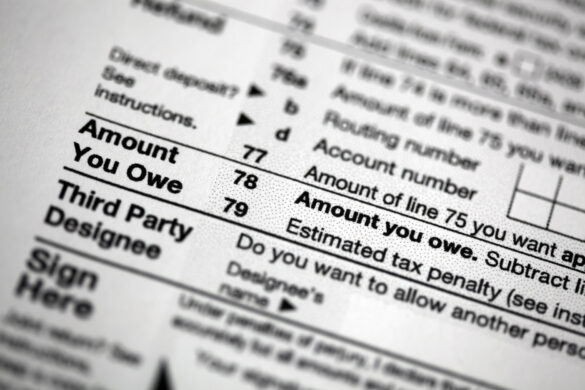 US Tax forms focused on the Amount You Owe line