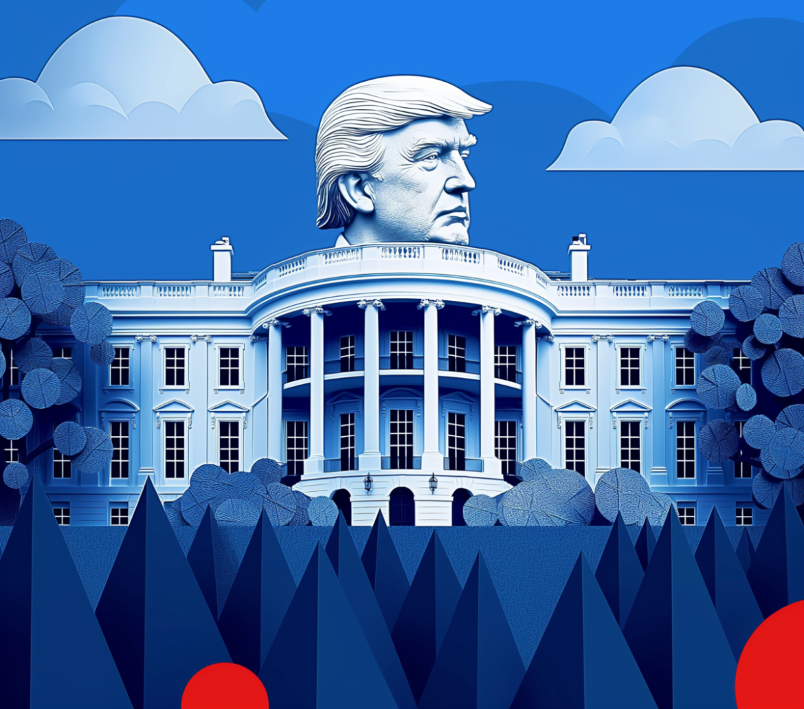 trump abstract blue